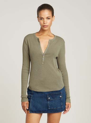 Deep V-Neck Slim Top